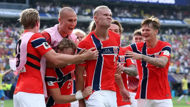 Noruega eliminó a Brasil con un doblete de Haaland y avanzó a cuartos de final.
