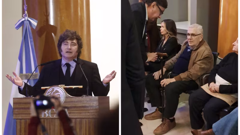 Tenso cruce entre Milei y un empresario durante un acto en la Bolsa de Comercio.