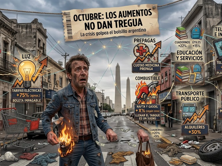 OCTUBRE EN LLAMAS:Aumentan costos y servicios públicos y el bolsillo sigue cayendo en picada.