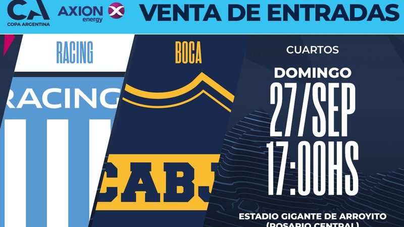 Boca-Racing: día, horario y sede por los cuartos de final de la Copa Argentina.